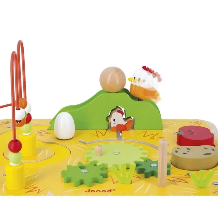 Table d'éveil - Janod - Ferme - 7 activités - Bois - 12 mois et plus-3