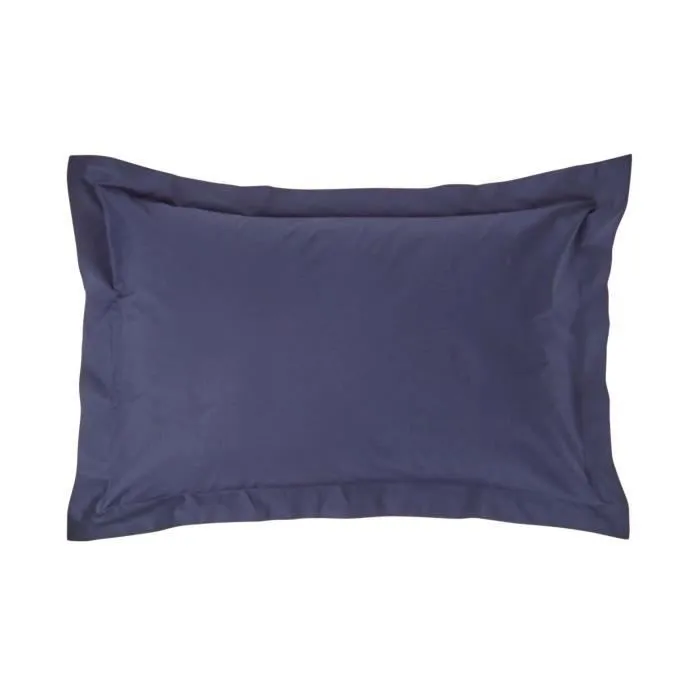 Taie d'oreiller rectangulaire coton égyptien 200 fils - HOMESCAPES - Bleu marine - 50 x 75 cm-0
