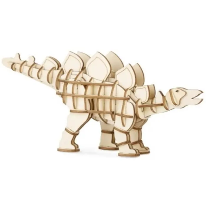 Puzzle 3D Stegosaurus - KIKKERLAND - Animaux - Bois naturel - Pour enfant-0