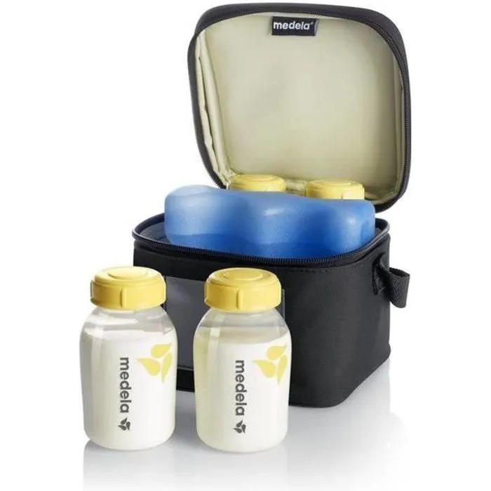 Sac isotherme pour biberons Medela - Noir - Compartiment et bloc réfrigérant-0