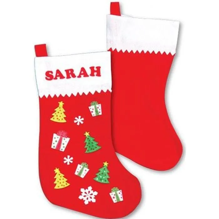 Grandes chaussettes de Noël en feutrine que les enfants pourront décorer et personnaliser (Lot de 3)-0