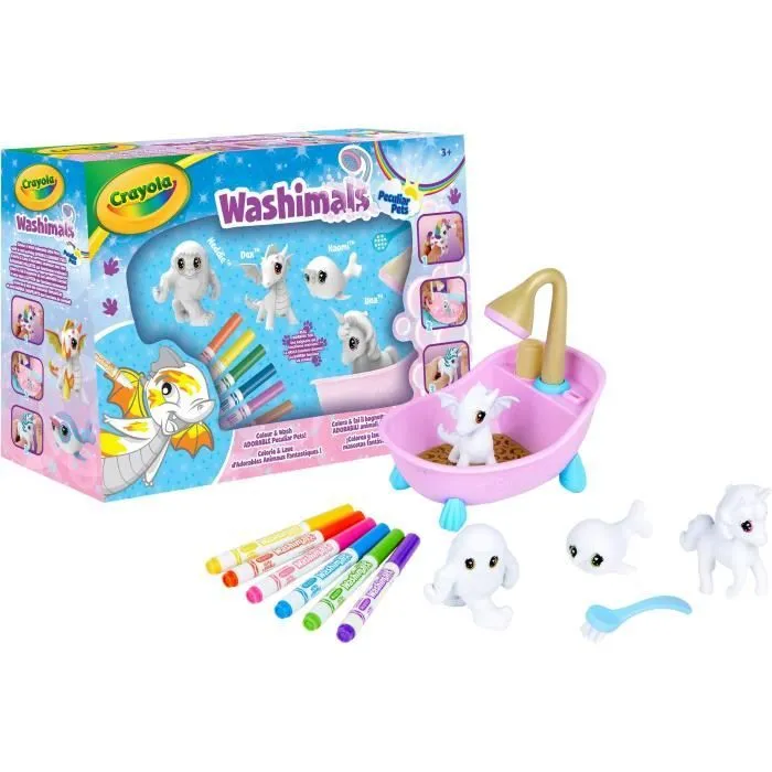Crayola - Washimals Animaux fantastiques - Coffret de coloriage lavable pour enfants dès 3 ans-2