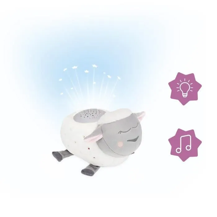 Badabulle Veilleuse Mouton Peluche - Projection d'étoiles & Berceuses-2