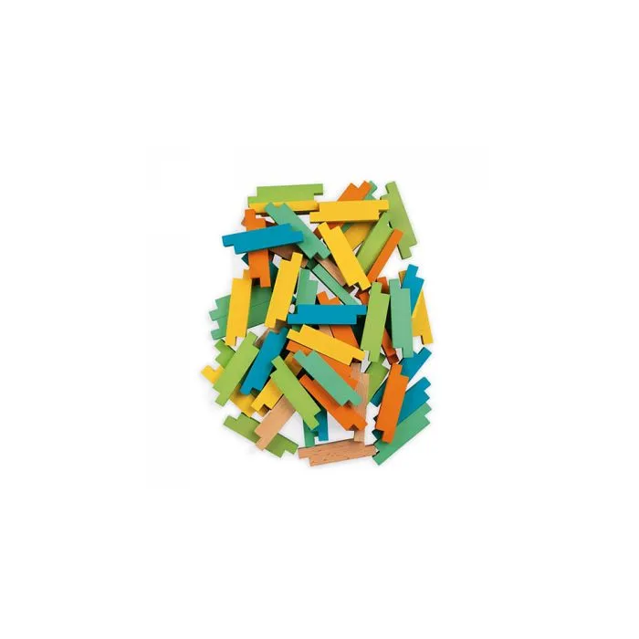 Set de Construction 60 pièces - Jeu de Construction en Bois - JANOD - 8 modèles inclus - Mixte - Dès 4 ans-1