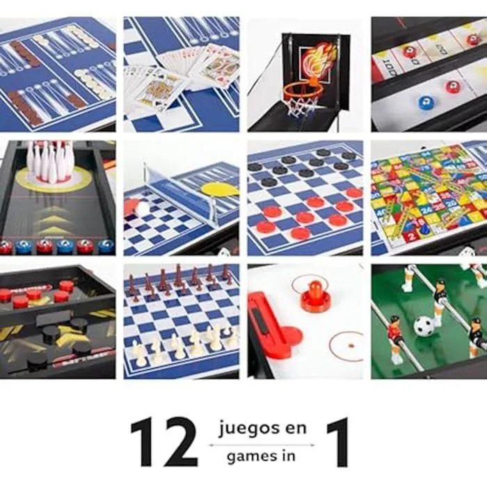 Table Multi-Jeux COLORBABY - Jeu de société 12 en 1 - 92 x 41 x 61 cm - Mixte - A partir de 6 ans-1