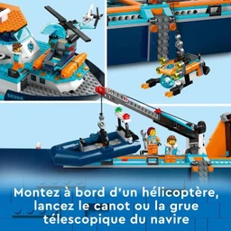 LEGO® City 60368 Le Navire d’Exploration Arctique, Jouet de Grand Bateau Flottant, Cadeau Enfants-4