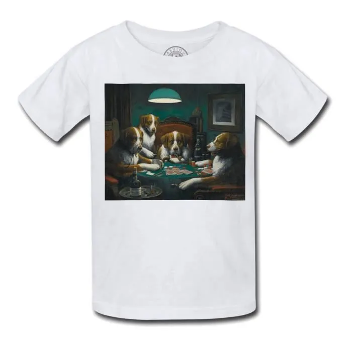 T-shirt Enfant Poker Game Cassius Marcellus Coolidge Peinture Chiens Humour-0