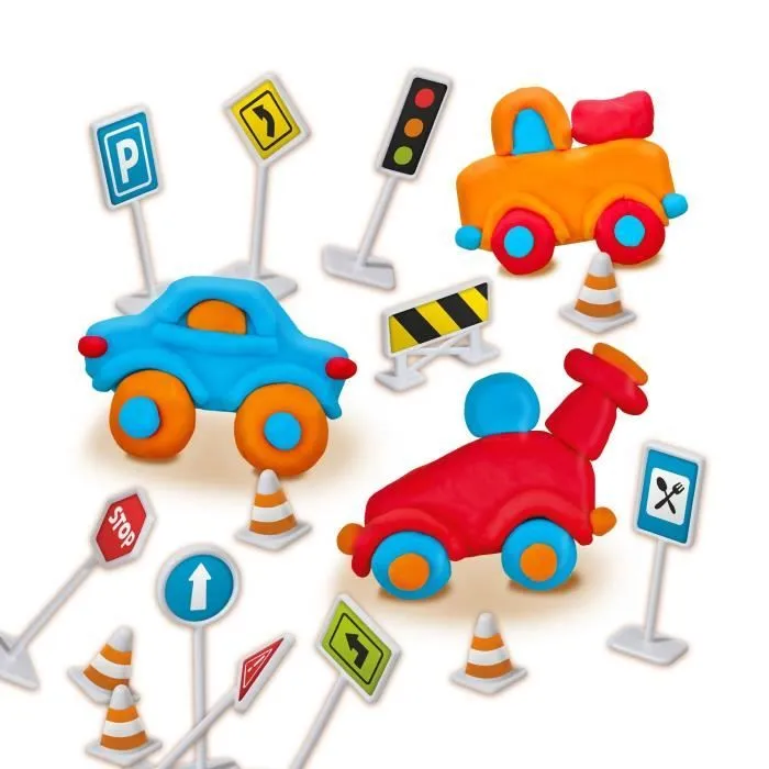 Pâte à modeler - Circulation - Jouet pour enfant - Mixte - Bleu et orange-1