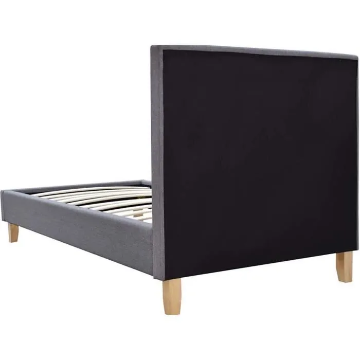 Lit "Elise" - 90 x 190 cm - Gris-3