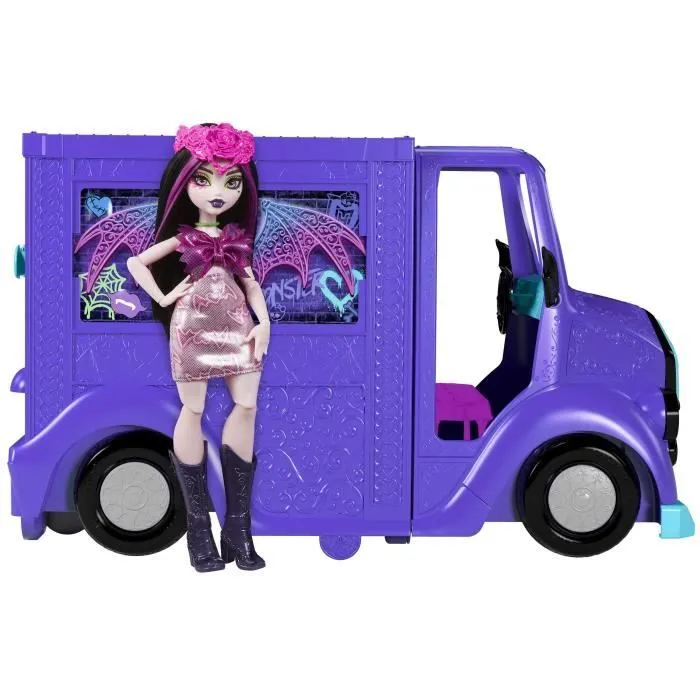 Monster High-Tour Bus Rock Sang-sationnel-Coffret avec poupée et bus HXH83-0