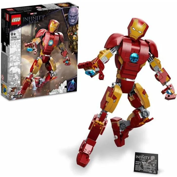 LEGO 76206 Marvel L’Armure Articulée d’Iron Man, Jouet Avengers, Figurine Iron Man, Film L'Ère d'Ultron, Infinity, Enfants 9 Ans-0