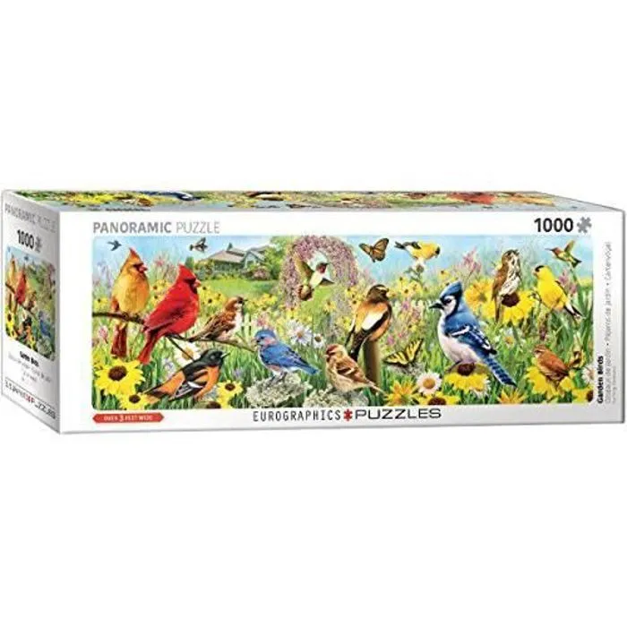 Puzzle Animaux - EUROGRAPHICS - Jardin Oiseaux - 1000 pièces - Version anglaise-0