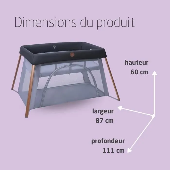 MAXI-COSI IRIS 2, Lit de voyage 2 en 1 - Compact - Evolutif - léger - De la naissance à 3 ans, ESSENTIAL GRAPHITE-3