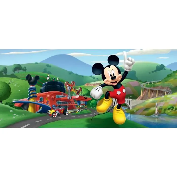 Poster Horizontal Mickey Mouse AG DESIGN - Pour les enfants - 202CM X 90CM - Vert - Décoration murale-0