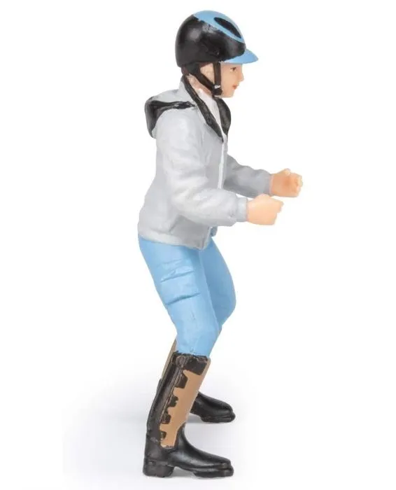 Figurine Jeune cavalier - PAPO - CHEVAUX, POULAINS ET PONEYS - Gris - Intérieur-3
