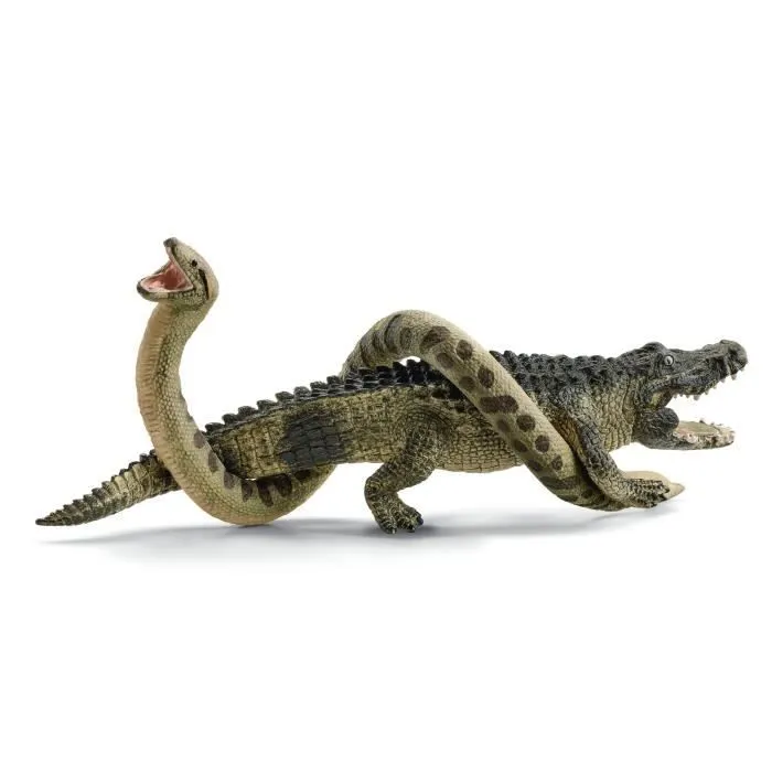 Coffret Duel Aligator/Anaconda, figurines animaux sauvages, Schleich 42559 Wild Life, Pour enfant dès 3 ans-3