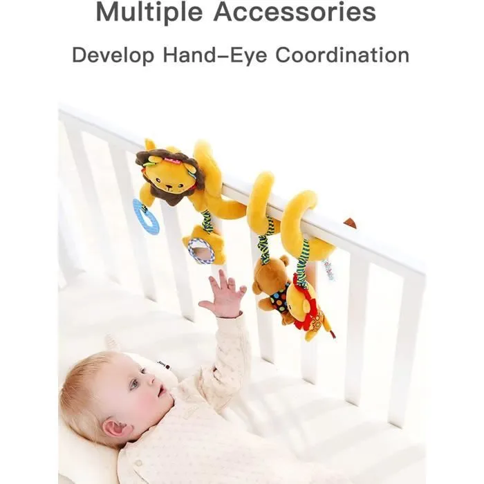 Spirale d'Activités Bébé - Jouet Enfant - Tissu Ultra Doux - Peluche - Ludique - Jouets d'Éveil Puériculture - Garçon et Fille-1