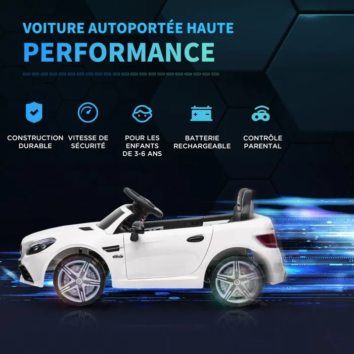 AIYAPLAY - Voiture électrique enfants - PP - 107x62.5x44cm - Blanc-4