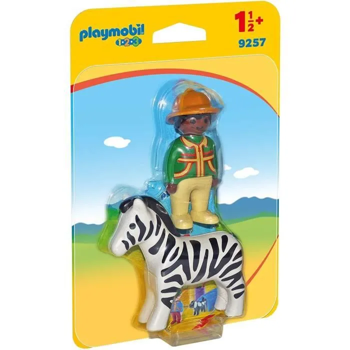 PLAYMOBIL 1.2.3. - 9257 - Soigneur avec Zèbre-0