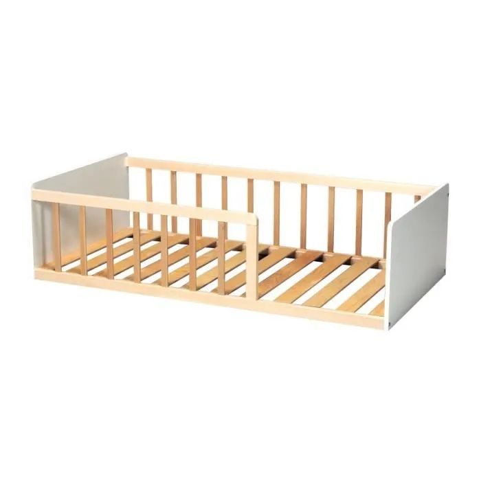 Lit Enfant Berceau de la Mer 70x140 Blanc et Naturel Laïba Kids-0