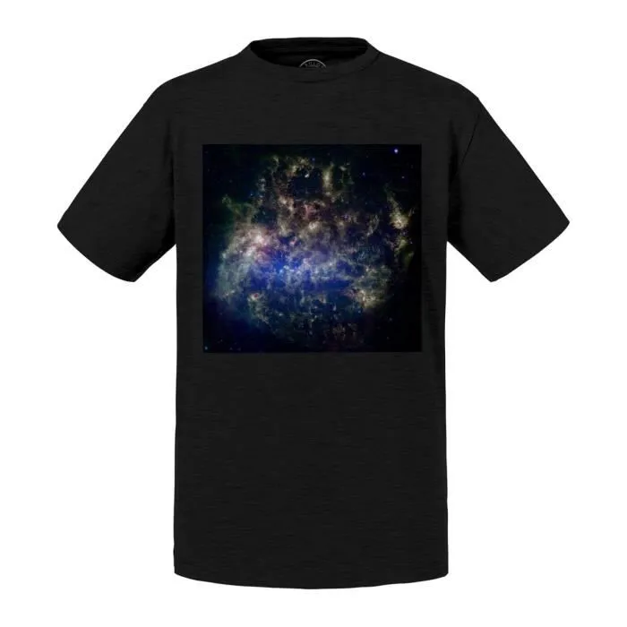 T-shirt Enfant Noir Nebuleuse Espace Etoiles Galaxie Constellation-0