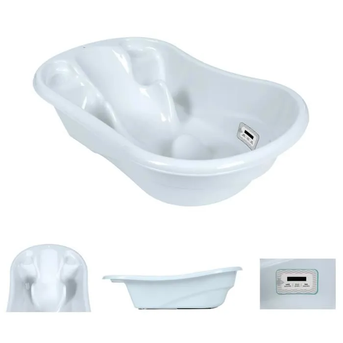 Kikkaboo baignoire pour bébé Hippo, anatomique, 94 cm, thermomètre intégré [Bleu]-1