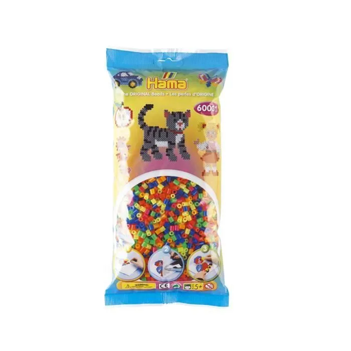HAMA Sachet de 6000 perles moyennes mélange néon-0