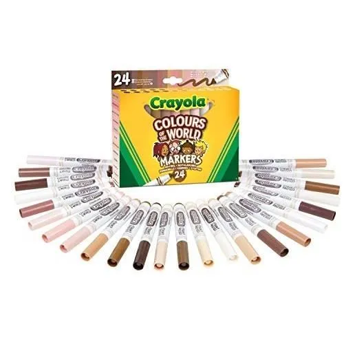 CRAYOLA - COLOURS OF THE WORLD - LOT DE 24 FEUTRES POINTE MAXI, ASSORT-0