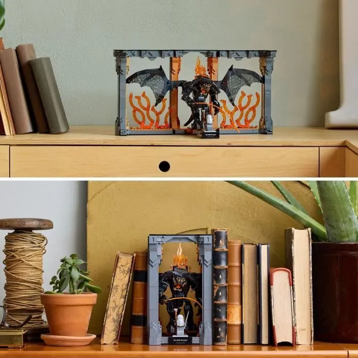 LEGO Icons Le Seigneur des Anneaux : Book Nook du Balrog - Set de Construction - Décoration pour Étagère DIY - Minifigurine de Ganda-2