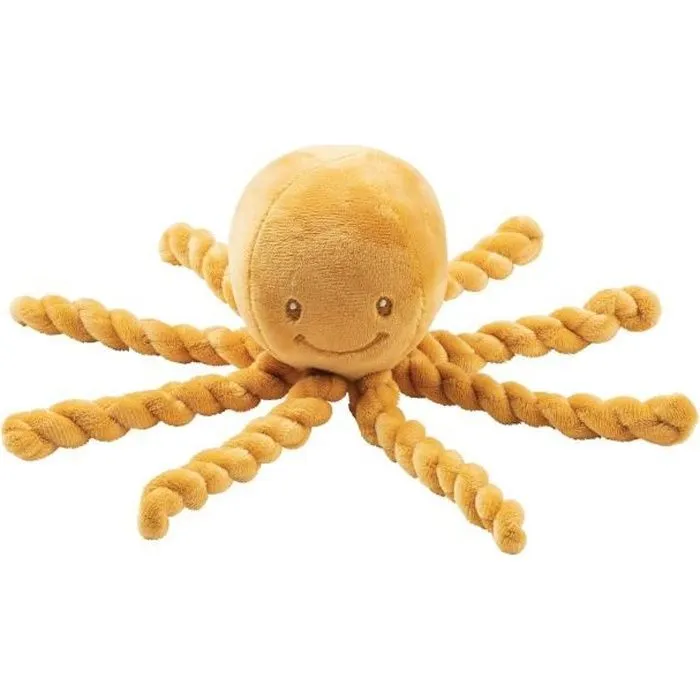 NATTOU Doudou Pieuvre Lapidou - 23 cm - 100% polyester - Ocre-0