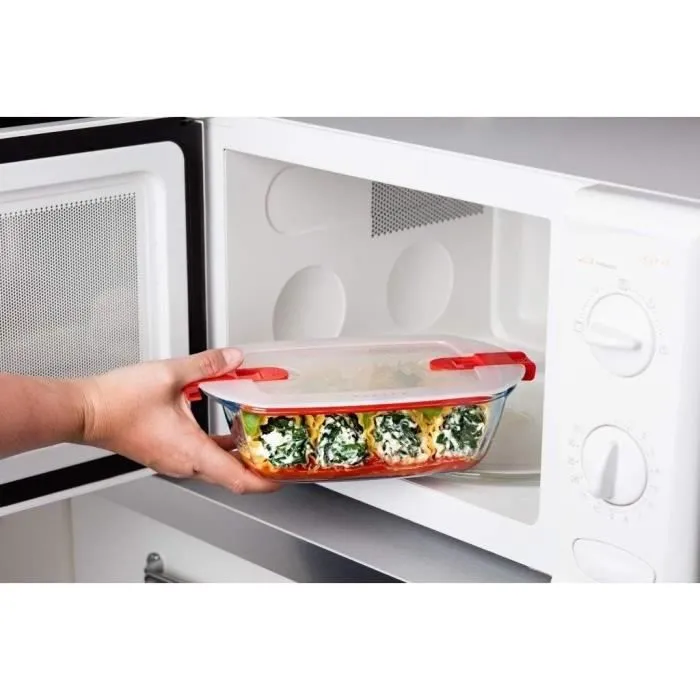 Boîte rectangulaire avec couvercle - PYREX - 1451025 - 28 x 20 cm - 2,5 L - Cook & Heat - Base en verre borosilicate-5