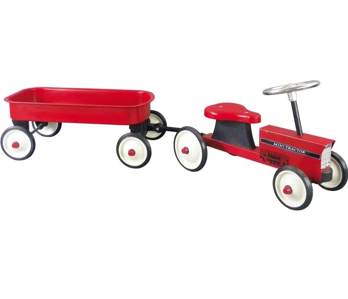 Porteur Tracteur avec remorque amovible - GOKI - Pneus en caoutchouc - L122cm - Métal et plastique-1