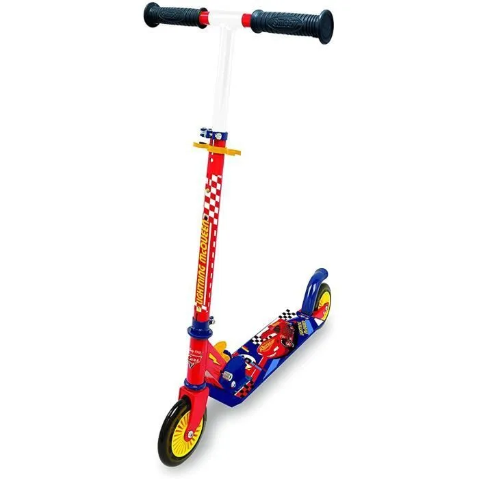 Smoby - Cars - Patinette 2 roues pliable - Strucure métale - Trottinette avec guidon réglable-0