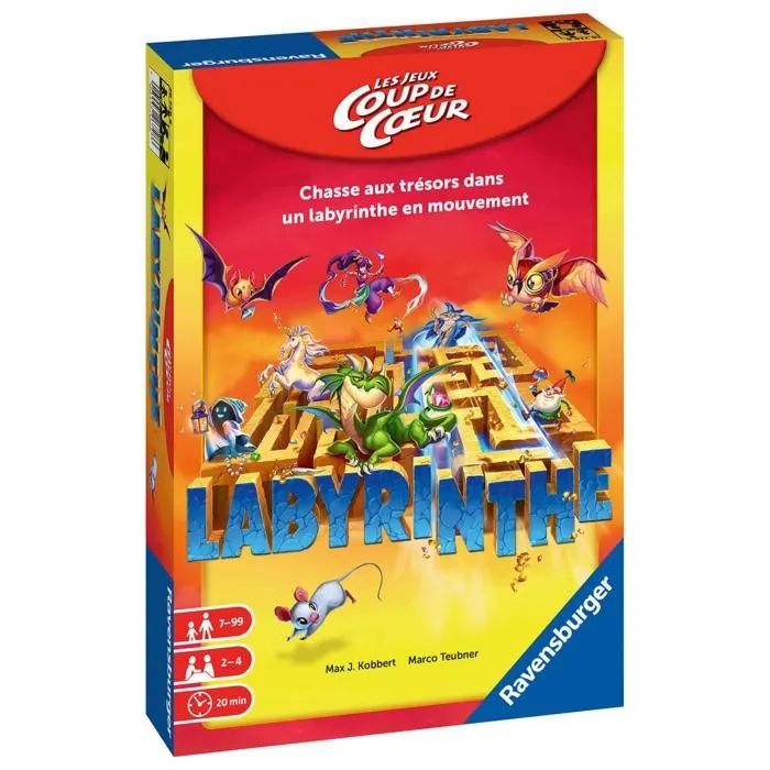 Jeu de société - Labyrinthe Coup de coeur - 2 à 4 joueurs - À partir de 7 ans - Durée 20 min - Trésors à chasser-0