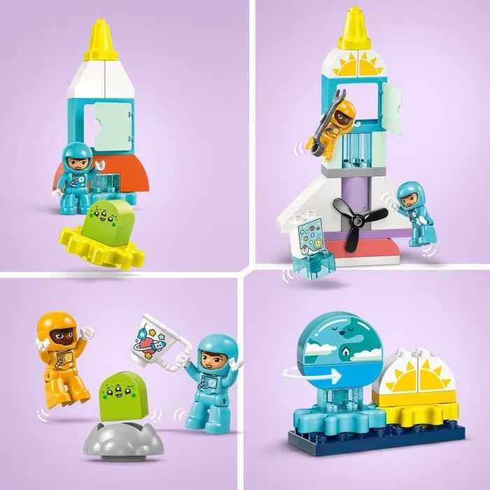 LEGO® 10422 DUPLO L'Aventure en Navette Spatiale 3-en-1, Jouet de Construction de Fusée, Jeu Éducatif-3