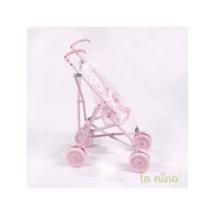 Poussette canne La Nina - Carlota - Grande taille - 8 roues - Rose-1