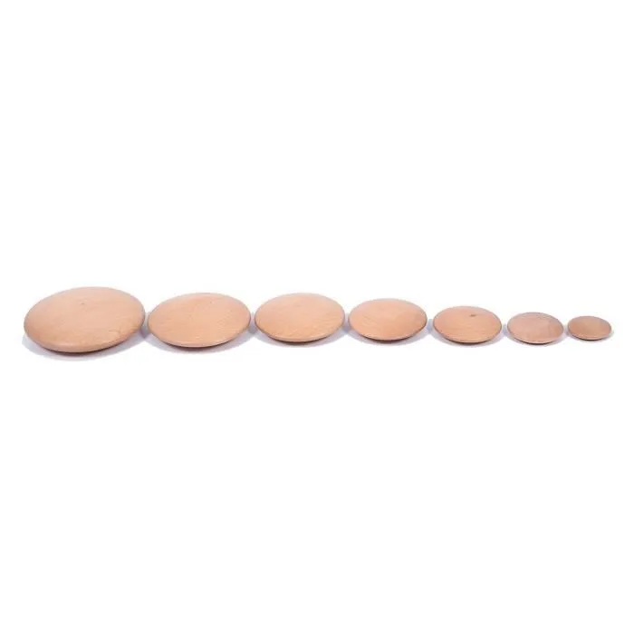 TickiT 73424 Lot de 7 Boutons Bois Naturel Ouvert 6471-2