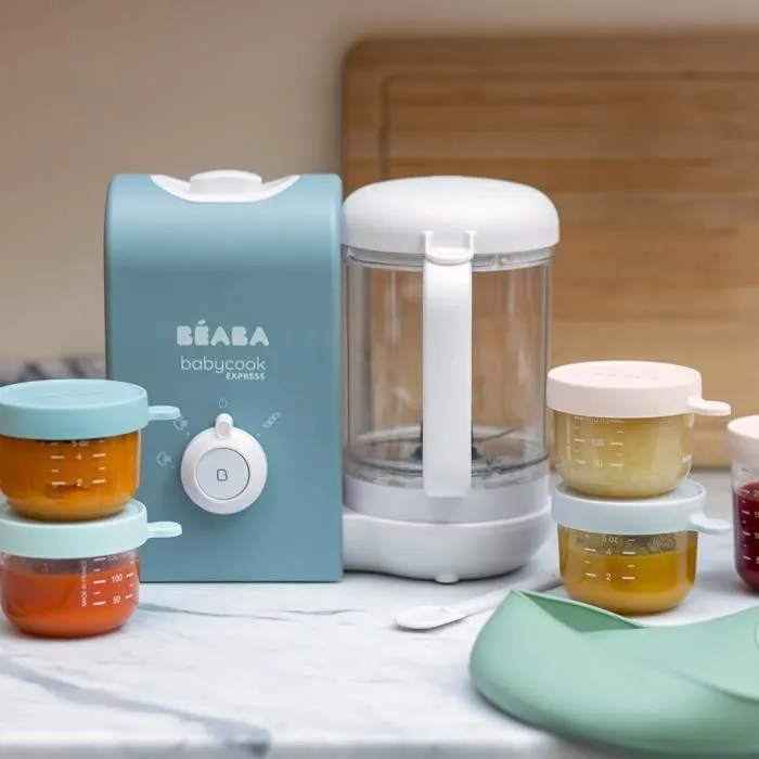 BEABA, Babycook express, robot bébé, 4 en 1 mixeur-cuiseur, bleu baltique-5