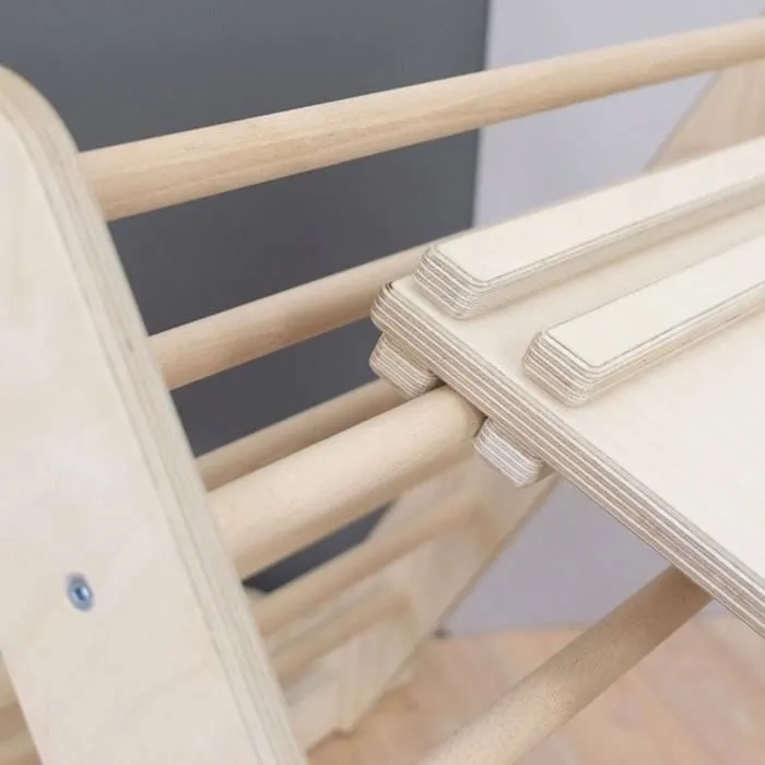 Jeu d'équilibre et motricité PIKY - bois naturel et rouge-3