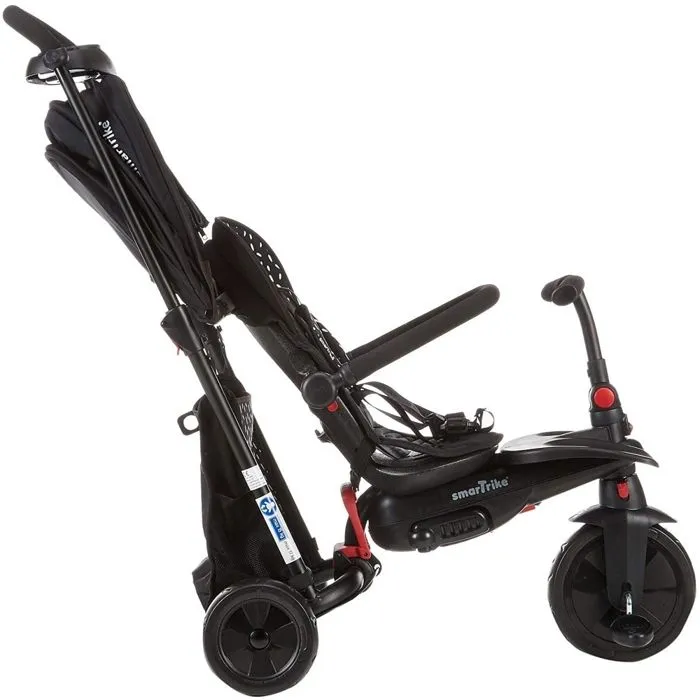 Tricycle évolutif pliable SmarTfold 600S - SMARTRIKE - Noir - 3 roues - Habillage rembourré amovible et lavable-1
