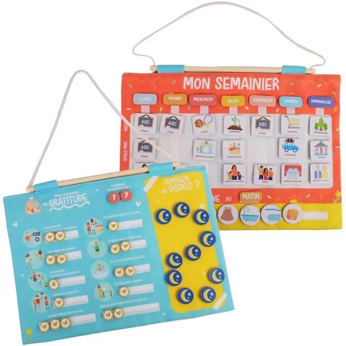 Calendrier Semainier Gratitude Pour Enfant - JADE - Montessori - Jeu Educatif - Humeur - Dodo - Jeu Pour Enfant - Desgin Français-0