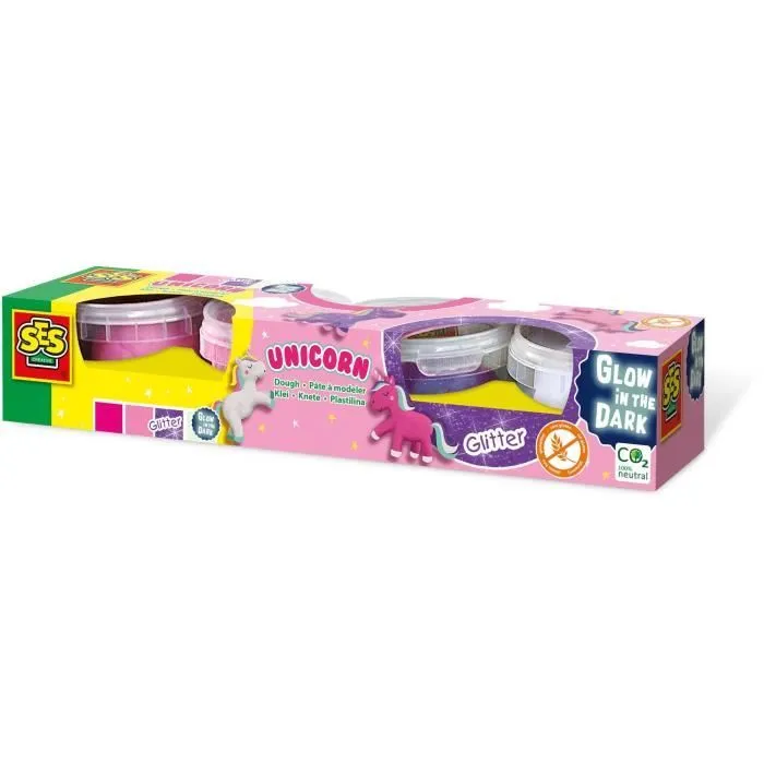 Pâte à modeler licorne 4x90 g - SES CREATIVE - Spécialement conçue pour créer de magnifiques licornes.-0