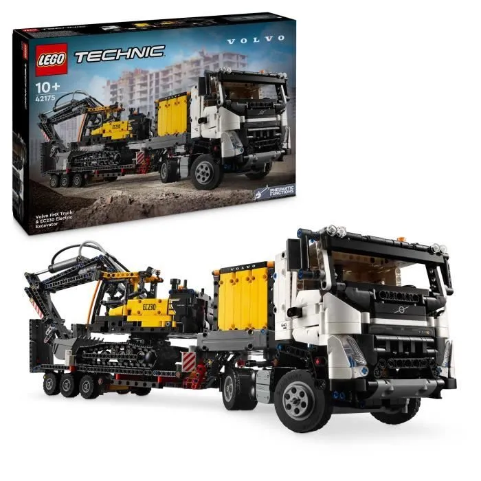 LEGO® Technic 42175 Camion Volvo FMX et Pelleteuse Électrique EC230 - Set de Véhicule-0