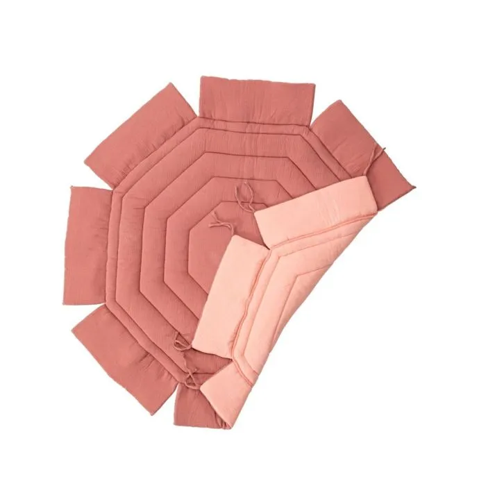 Combelle - 213315 - Tapis de parc octogonal ouatiné bicolore Rose poudré-2