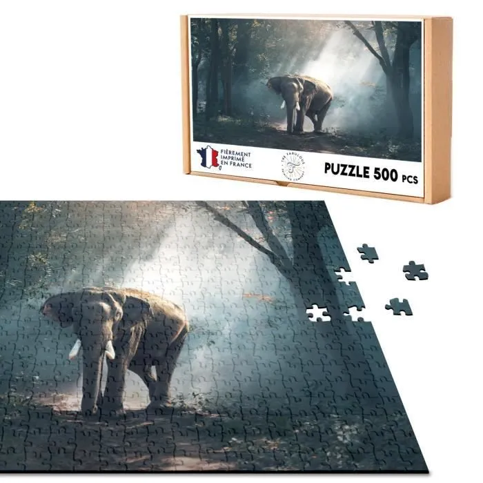 Puzzle Classique 500 pièces - FABULOUS - Elephant d'Asie Foret - Adulte - Intérieur-0