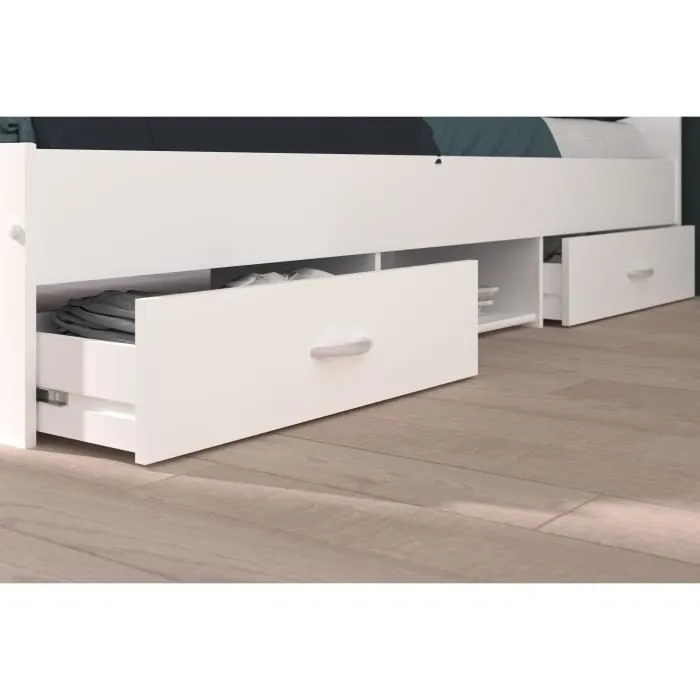 PARISOT ZODIAC Lit adulte 140 x 190 cm - Contemporain - Blanc mat-5