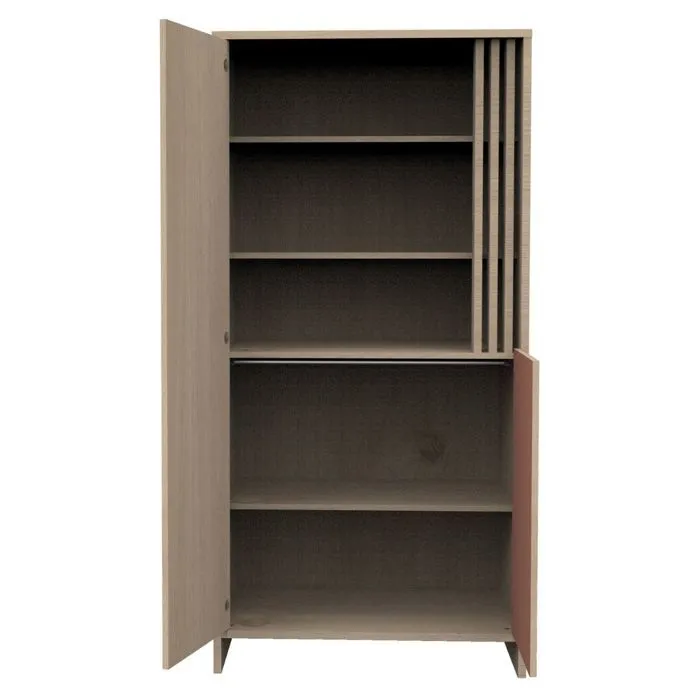 Armoire 2 portes 1 niche petite porte - terracotta - Tokyo-2