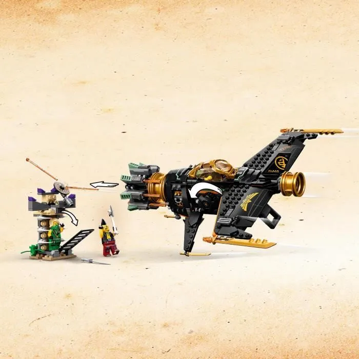 LEGO® NINJAGO® 71736 Le jet multi-missiles, jouet d'avion Boulder Blaster avec prison et figurine de Ninja Kai Or à collectionner-2