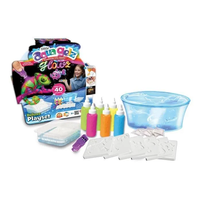 Aqua Gelz - Set créations figurine 3D - Couleurs phosphorescente - A partir de 8 ans-2