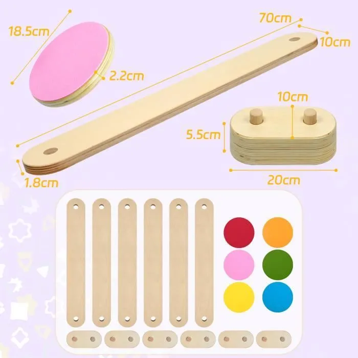 Poutre d'équilibre en bois pour enfants - LZQ - Balance Board - Jouet Montessori-1
